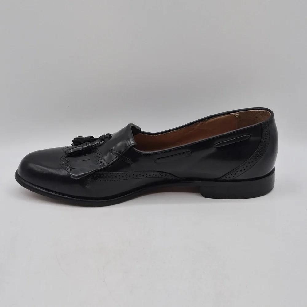 Nordstrom Shoes Mens Size 9.5 Black Leather Tassel Loafers‎ Dress Wingtip Italy